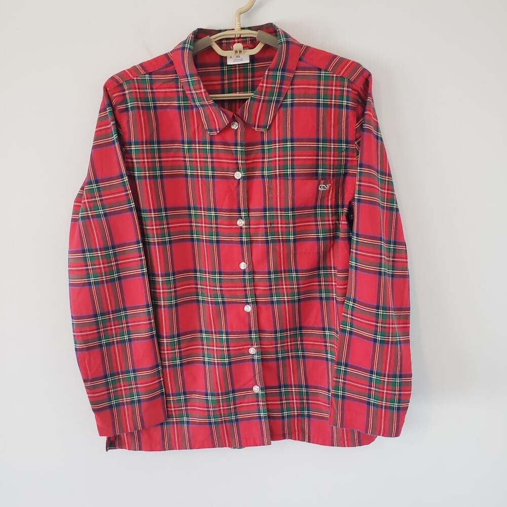 Vineyard Vines Womens XS Red Tartan Night Shirt Flannel